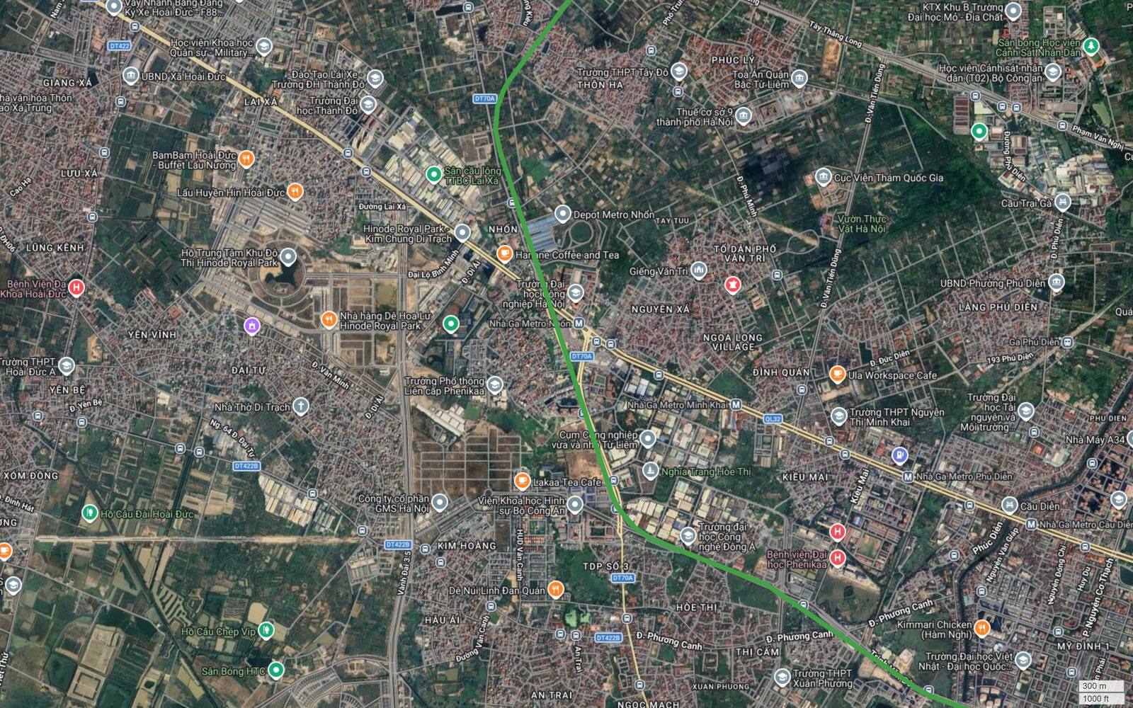 Tuyến metro số 4 Hà Nội cắt Quốc lộ 32 và tuyến số 3 Nhổn ga Hà Nội ở đoạn giữa ga Nhổn và ga Minh Khai